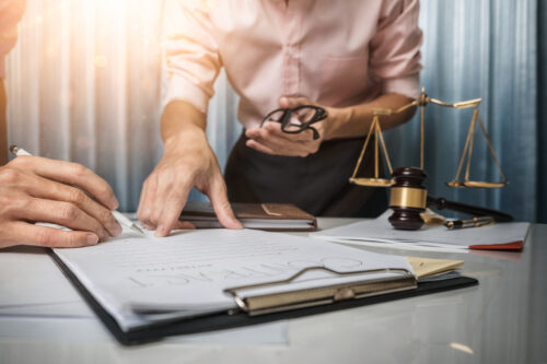 man discussing very seriously in the workplace